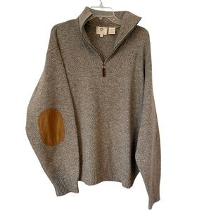 Viyella Lambs Wool 1/4 Zip Mock Neck Pullover Sweater Long Sleeve XL